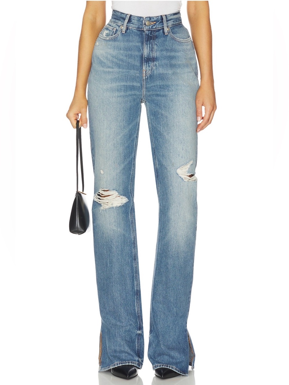 Good American The Khloé Distressed High Rise Jeans Indigo1017